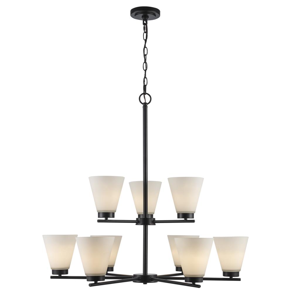 9LT CHANDELIER-2-TIER FLARED G